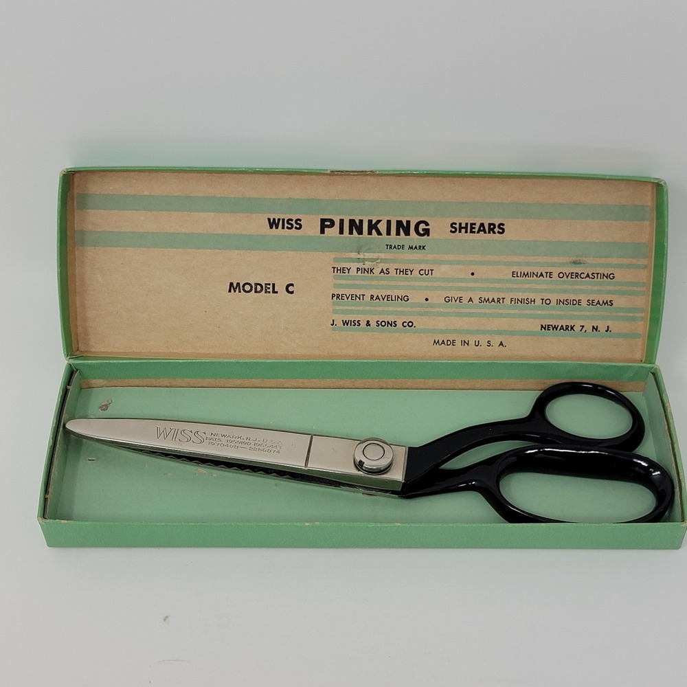 Vintage Wiss Pinking Shears Model CB9 + Original Box Sewing Scissors Dressmaking - Picture 3 of 16